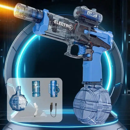 Electric Water Blaster Gun with LED Lights 17 fl oz Tank 26-33 ft Range for Pool Beach Party Summer Outdoor Fun Rechargeable Battery Powered