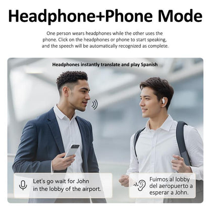 Wireless AI Translation Earbuds with Real-Time Language Conversion | Two-Way Voice Interpreter for Travel & Business | 40+ Languages | Bluet