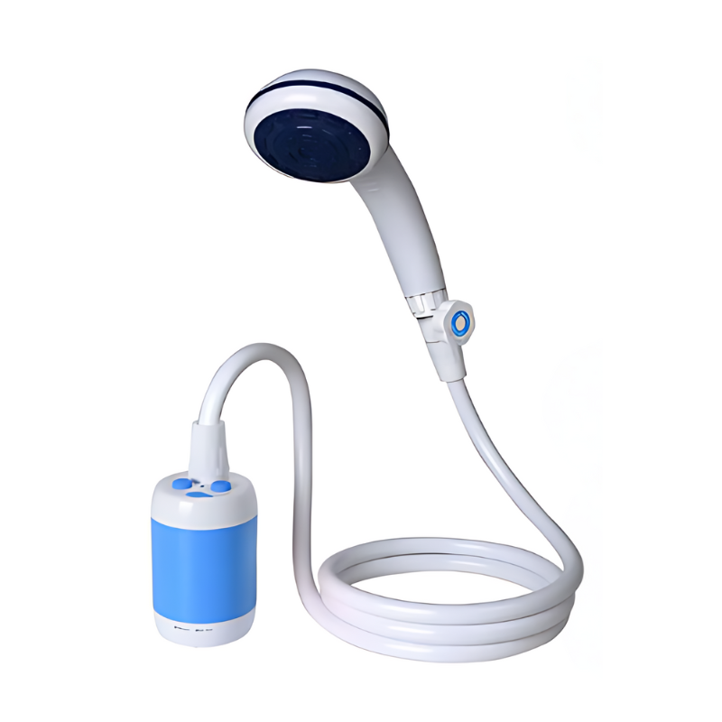 Portable Rechargeable Camp Shower with Adjustable Flow & Built-In Filter for Camping, Hiking, Beach & Pet Washing