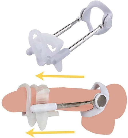 Penile Traction Device, Adjustable Male Extender with Stainless Steel and Silicone, Traction Device for Daily Use