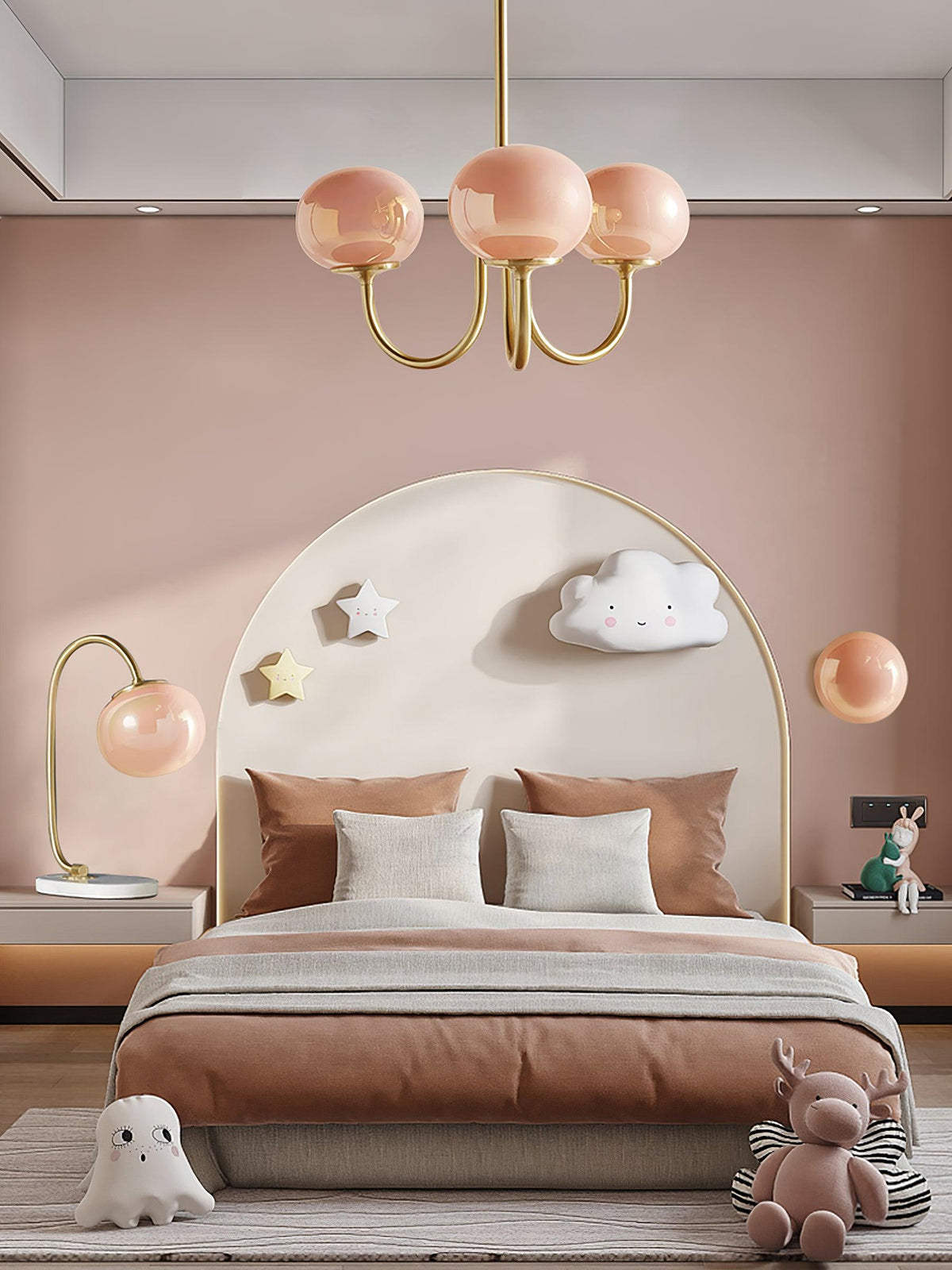 Handblown Glass Globe Chandelier with Gold or Chrome Finish – 3 or 5 Light Dining Room Pendant for Kitchen Island, Bedroom, Living Room