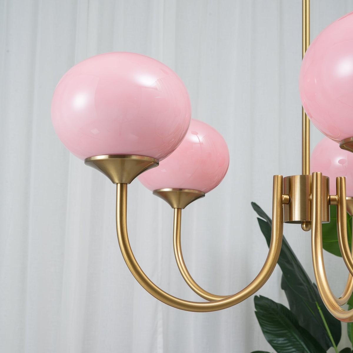 Handblown Glass Globe Chandelier with Gold or Chrome Finish – 3 or 5 Light Dining Room Pendant for Kitchen Island, Bedroom, Living Room