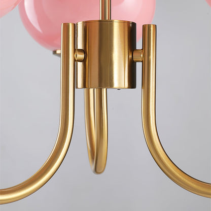 Handblown Glass Globe Chandelier with Gold or Chrome Finish – 3 or 5 Light Dining Room Pendant for Kitchen Island, Bedroom, Living Room