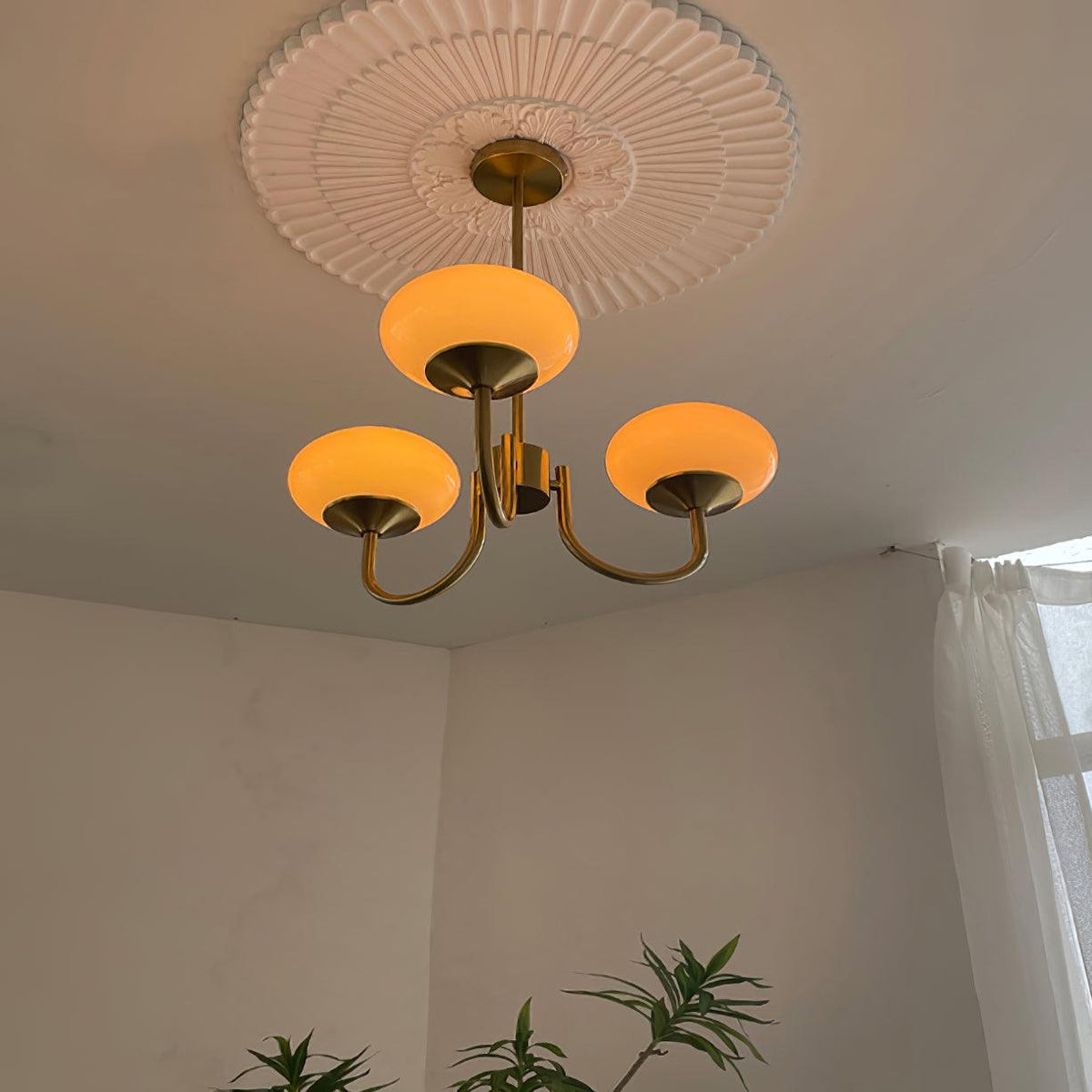 Handblown Glass Globe Chandelier with Gold or Chrome Finish – 3 or 5 Light Dining Room Pendant for Kitchen Island, Bedroom, Living Room