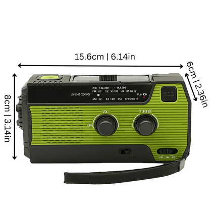 Emergency Hand Crank Solar Radio with Flashlight & Phone Charger – Weather Alert NOAA AM FM Portable Survival Radio with Motion Sensor