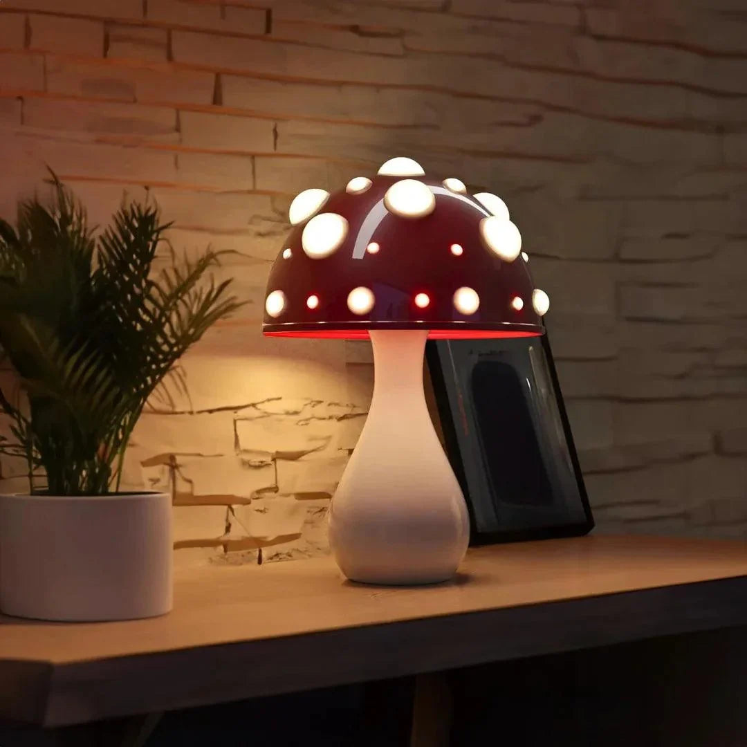 Mushroom LED Nightstand Light Cordless Rechargeable 3 Brightness Modes Dome Accent Lamp 12 in Aluminum Bedroom Office Ambient Reading Desk L