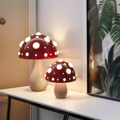 Mushroom LED Nightstand Light Cordless Rechargeable 3 Brightness Modes Dome Accent Lamp 12 in Aluminum Bedroom Office Ambient Reading Desk L