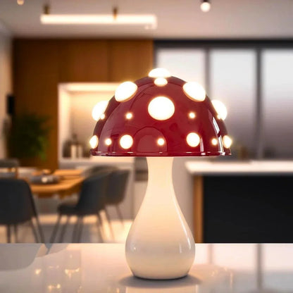Mushroom LED Nightstand Light Cordless Rechargeable 3 Brightness Modes Dome Accent Lamp 12 in Aluminum Bedroom Office Ambient Reading Desk L