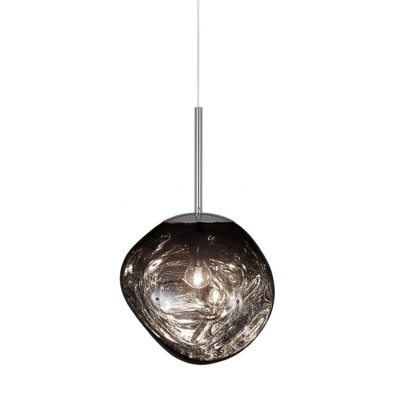 Sculpted Glass Pendant Light with Adjustable Cord for Dining Room & Living Room | Modern Ceiling Lighting Fixture
