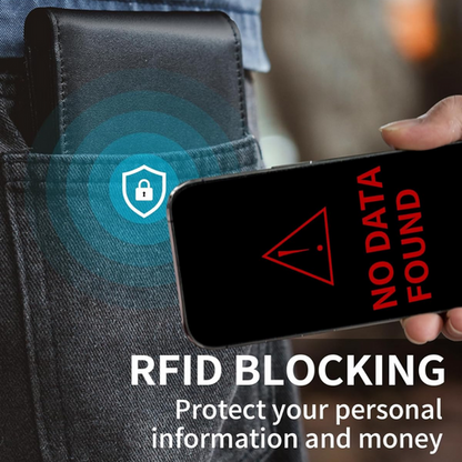 Mens Wallet with RFID Protection, RFID Blocking Wallet, Slim Bifold Leather Wallet with 13 Card Slots and ID Window
