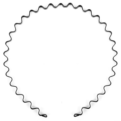 Metal Hair Bands for Men – Wave, Spiral, Circle, Zigzag Designs – Non-Slip, One Size Fits All – Pack of 6
