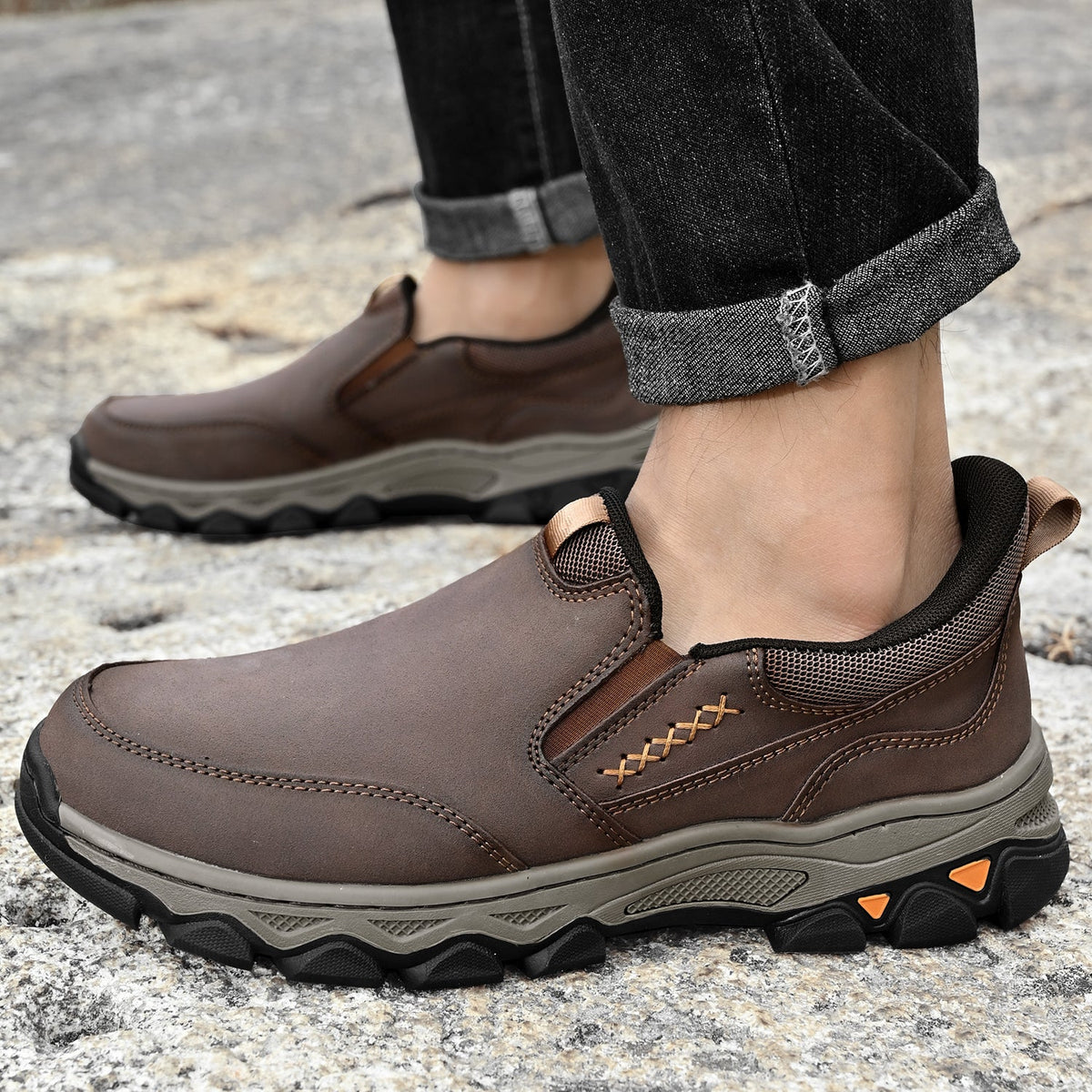 Men's Arch Support Slip-On Loafers for All-Day Walking & Standing | Posture-Correcting Footbed