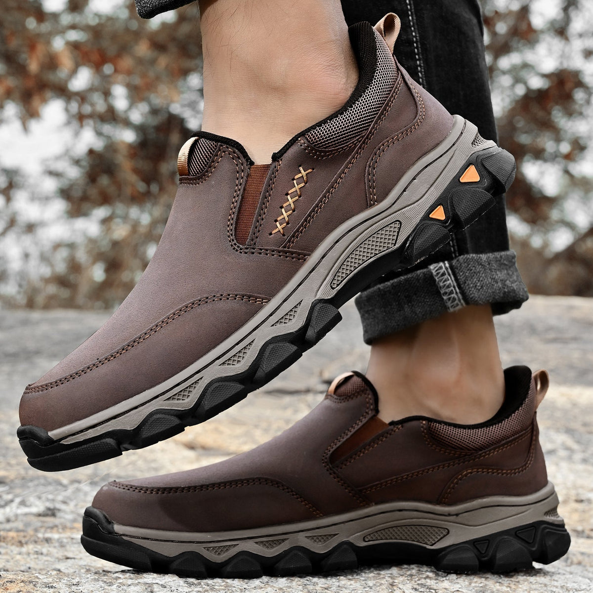 Men's Arch Support Slip-On Loafers for All-Day Walking & Standing | Posture-Correcting Footbed