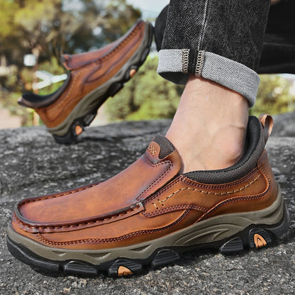 Men's Slip-On Footbed Loafers for All-Day Arch Support & Alignment | Cushioned Walking Sneakers with Ergonomic Sole for Pain Relief &