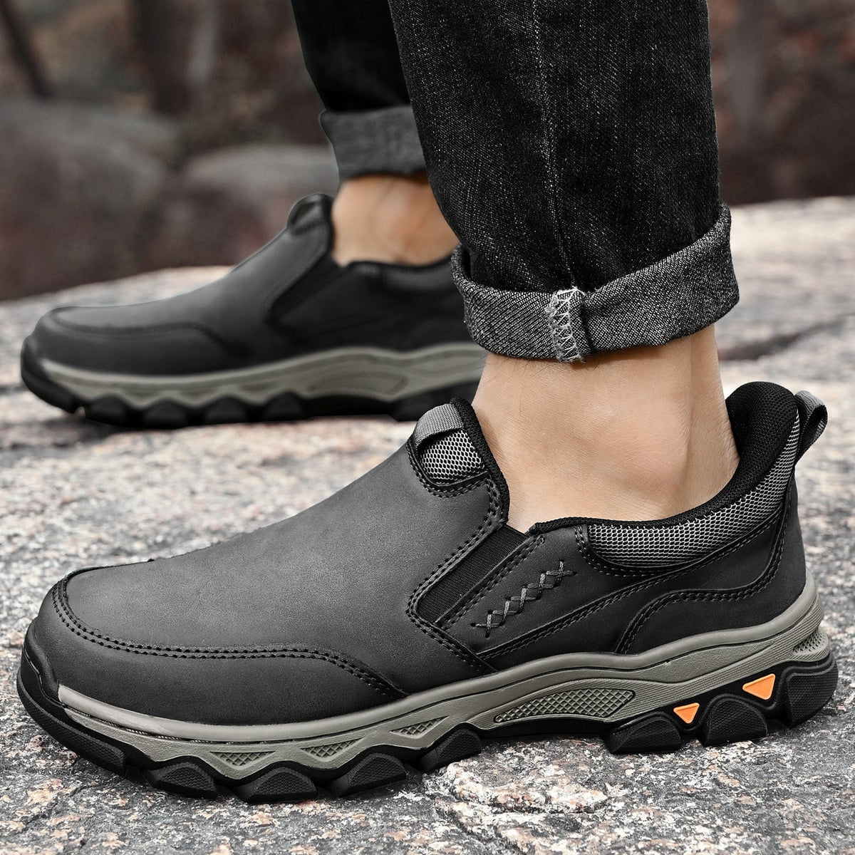 Men's Arch Support Slip-On Loafers for All-Day Walking & Standing | Posture-Correcting Footbed