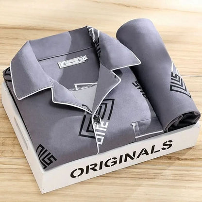Men's Classic Lounge Shirt & Pant Set – Lightweight Cotton Sleepwear for All Seasons