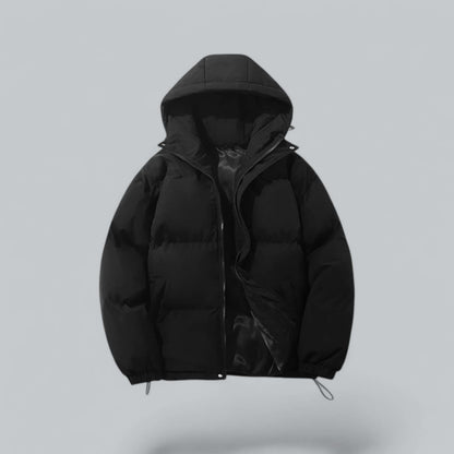 Insulated Button-Front Parka with Removable Hood for Men – Cold Weather Outerwear for Winter Commutes & Outdoor Activities