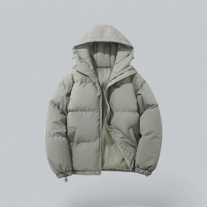 Insulated Button-Front Parka with Removable Hood for Men – Cold Weather Outerwear for Winter Commutes & Outdoor Activities