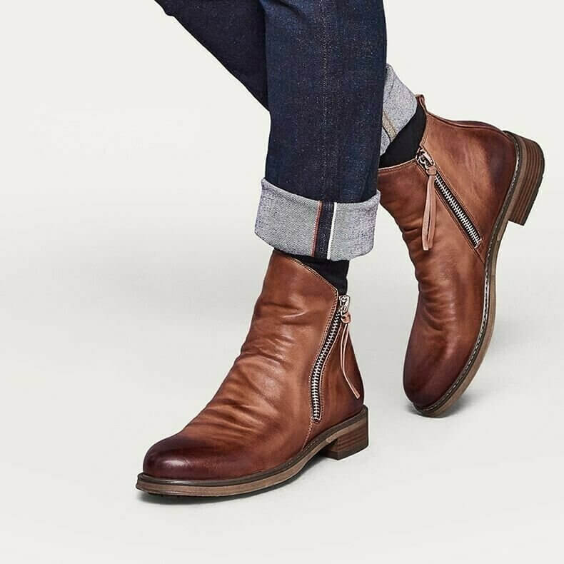 Men's Pointed-Toe Ankle Boots with Rubber Sole – Lace-Up Microfiber Footwear for Work, Casual & Evening – Cushioned Insole & Anti-Slip Tread