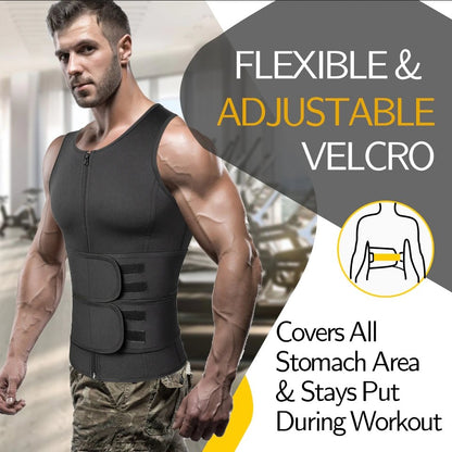 Thermal Compression Workout Tank for Men – Heat-Activated Sweat Enhancer for Fitness & Core Support