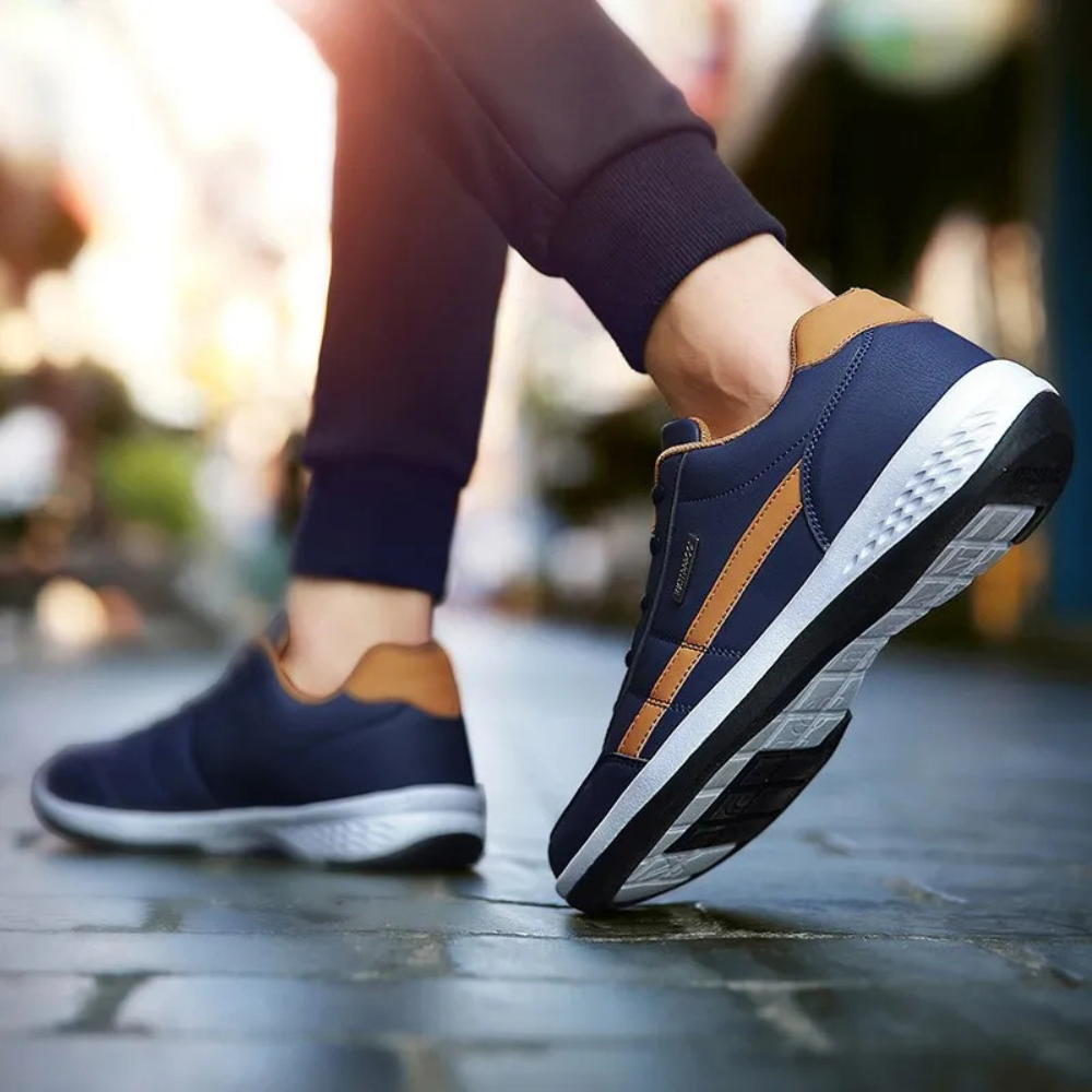 Supportive Lace-Up Sneakers for Men with Arch Support & Breathable Design | Comfort Walking Shoes for Everyday Wear