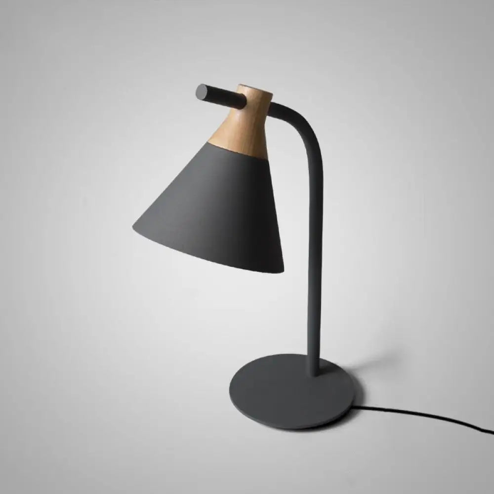 Adjustable Desk Lamp with Cone Shade – Metal Gooseneck Reading Light for Nightstand, Bedroom & Home Office