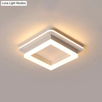 Compact Round & Square LED Ceiling Light for Hallways, Entryways, Bathrooms – Modern Low-Profile Design, 10-Inch Acrylic Lens, Dimmable