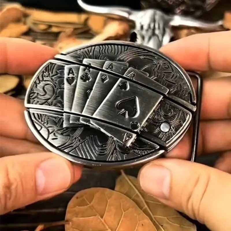Western Engraved Zinc Alloy Accessory for 1.5 in Straps with Concealed Utility Tool for Men | Rodeo Ranch Rider Apparel