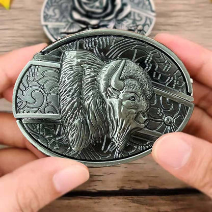 Western Engraved Zinc Alloy Accessory for 1.5 in Straps with Concealed Utility Tool for Men | Rodeo Ranch Rider Apparel