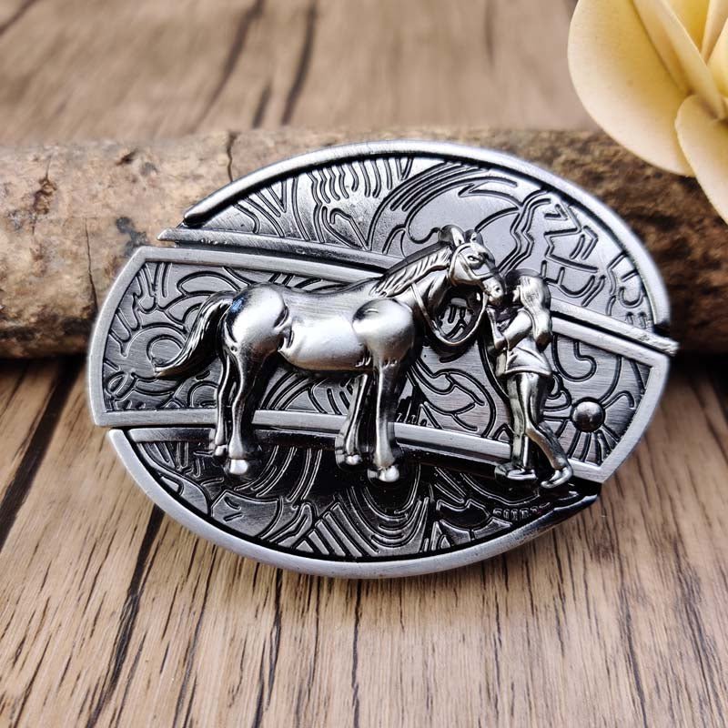 Western Engraved Zinc Alloy Accessory for 1.5 in Straps with Concealed Utility Tool for Men | Rodeo Ranch Rider Apparel