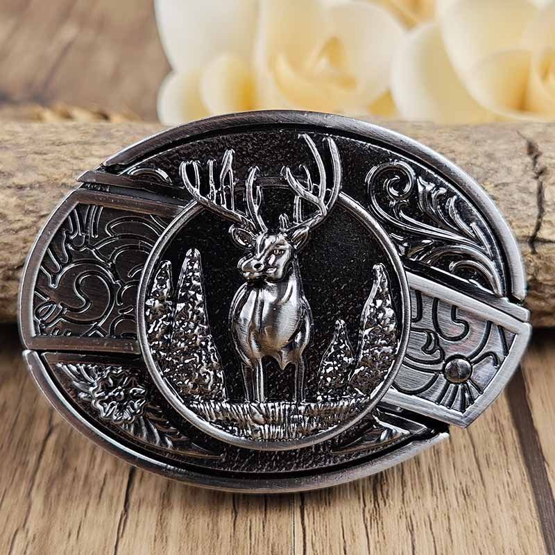 Western Engraved Zinc Alloy Accessory for 1.5 in Straps with Concealed Utility Tool for Men | Rodeo Ranch Rider Apparel