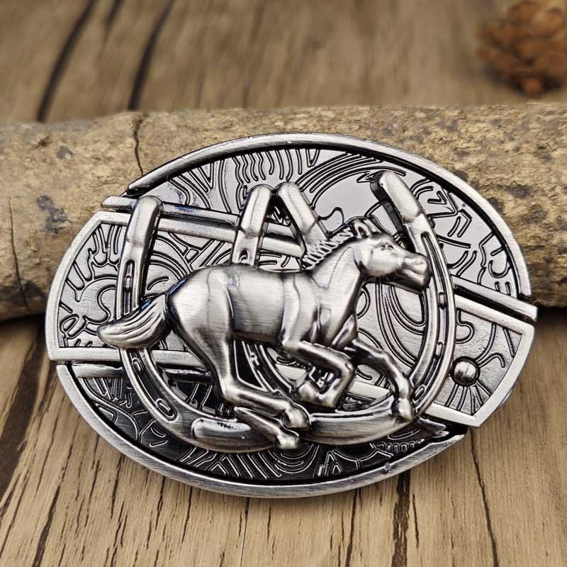 Western Accessory Clasp with Concealed Utility Feature for 1.5 in Straps | Decorative Zinc Alloy Hardware for Ranch, Rodeo & Everyday Wear