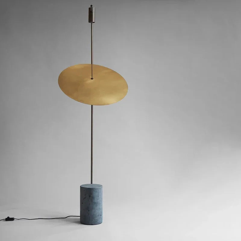Uplight Downlight Standing Lamp 67 in Tall Green Marble Base Metal Pole Ambient Task Light for Bedroom Office Living Space