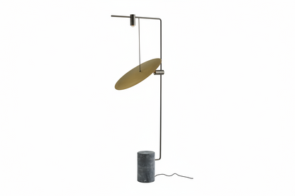 Uplight Downlight Standing Lamp 67 in Tall Green Marble Base Metal Pole Ambient Task Light for Bedroom Office Living Space