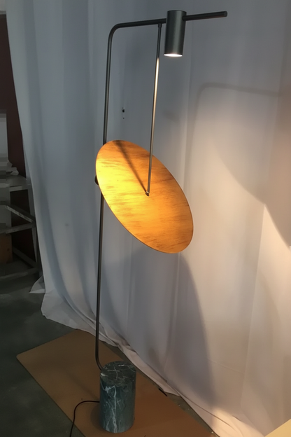 Uplight Downlight Standing Lamp 67 in Tall Green Marble Base Metal Pole Ambient Task Light for Bedroom Office Living Space