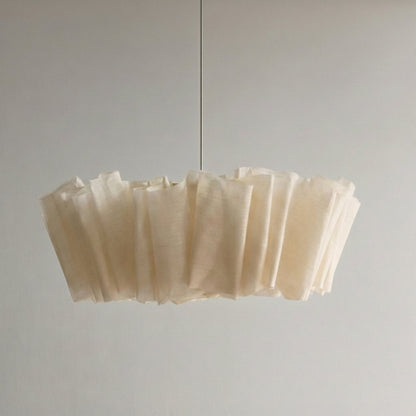 Woven Fabric Pendant Light with Iron Frame for Dining Room & Bedroom – Soft Ambient Overhead Lighting Fixture for 110–160 sq ft Spaces – Min