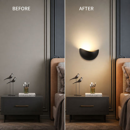 Half-Moon Aluminum LED Sconce – 5W Low-Profile Fixture for Bedroom, Hallway & Porch – IP65 Weatherproof Wall Lighting 3000K-5000K