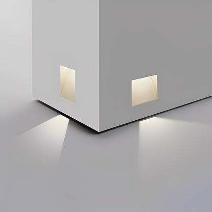 Motion Sensor LED Recessed Step Light White Aluminum 4 in x 1.8 in x 7.9 in for Stairs Hallways Bedrooms Night Safety Lighting Indoor Flush