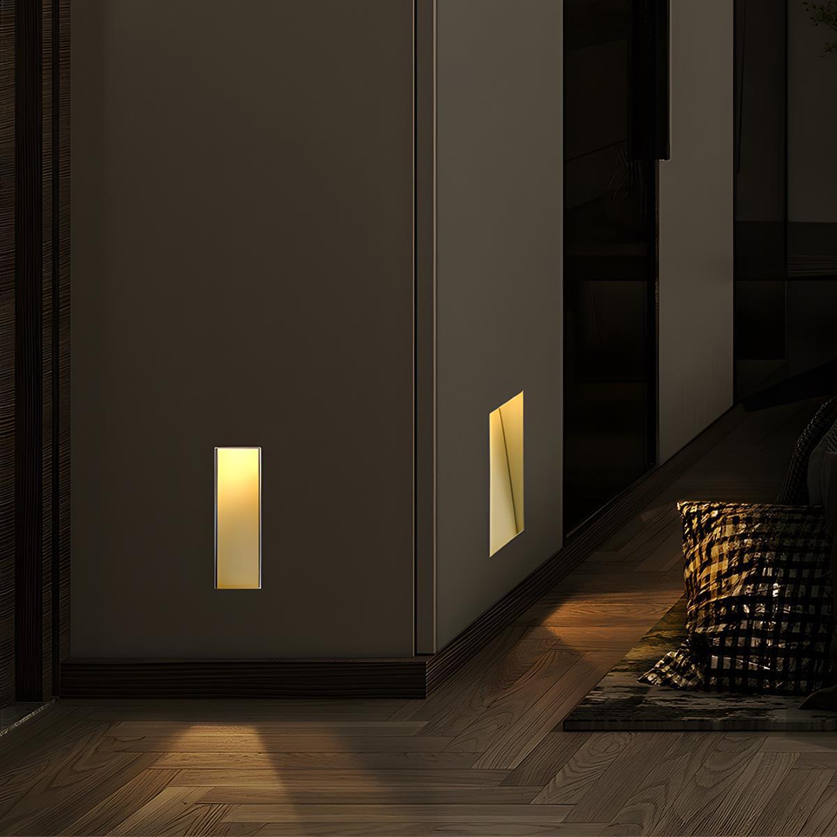 Motion Sensor LED Recessed Wall Sconce for Hallway Bedroom Living Room Indoor Aluminum 8 in Modern Step Light Fixture Automatic Nightlight H