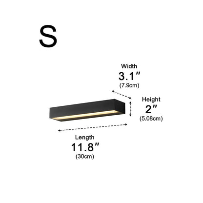 LED Exterior Sconce Fixture 8-32 Inch Hardwired IP65 Waterproof Black Aluminum for Porch Patio Garage Courtyard Stairway Hallway