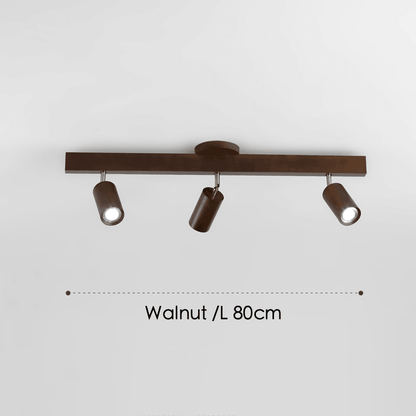 Adjustable Wood Ceiling Spotlight – Natural Timber Rotating Track Light for Living Room, Bedroom, Kitchen – Scandinavian Modern Flush Mount