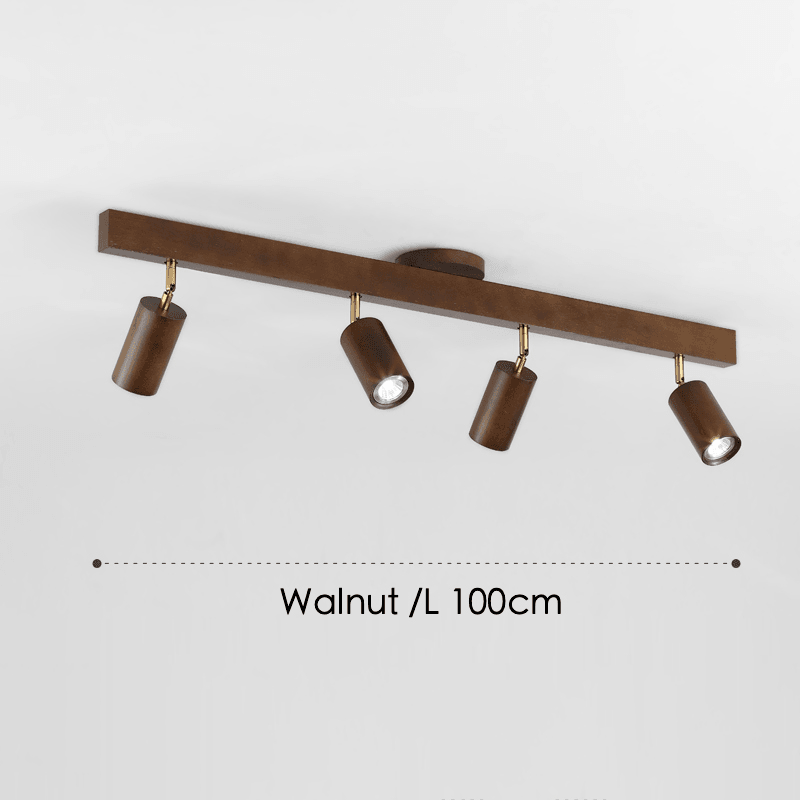Adjustable Wood Ceiling Spotlight – Natural Timber Rotating Track Light for Living Room, Bedroom, Kitchen – Scandinavian Modern Flush Mount