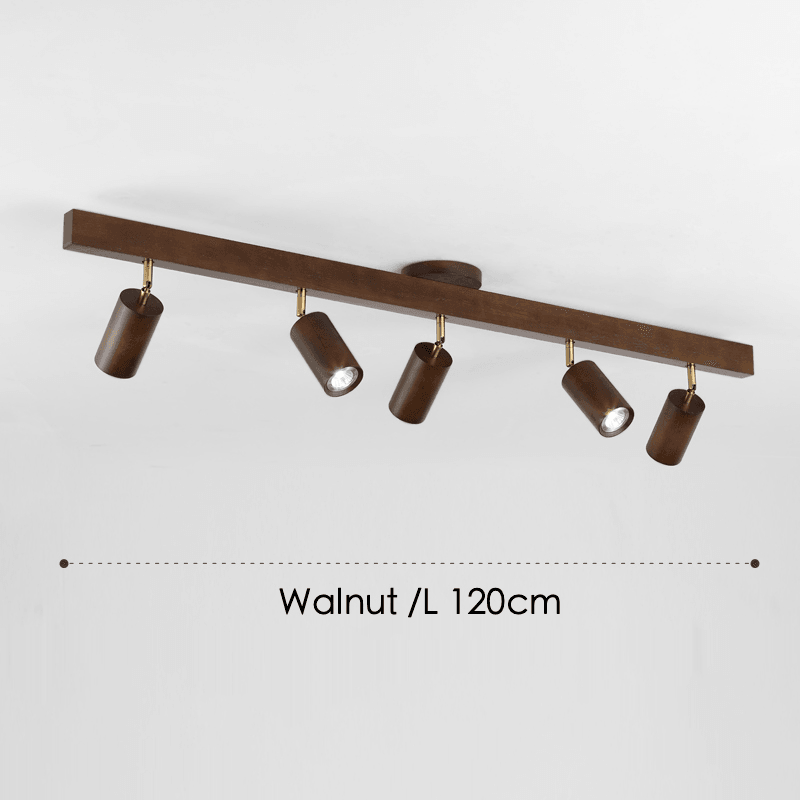 Adjustable Wood Ceiling Spotlight – Natural Timber Rotating Track Light for Living Room, Bedroom, Kitchen – Scandinavian Modern Flush Mount