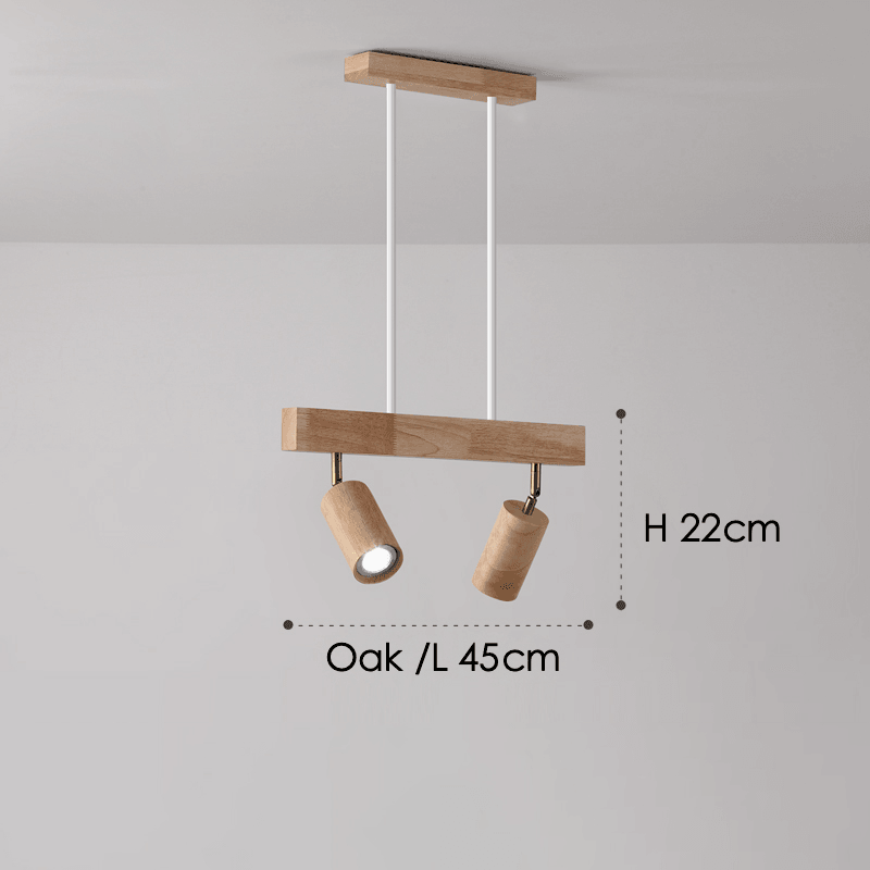 Adjustable Wood Ceiling Spotlight – Natural Timber Rotating Track Light for Living Room, Bedroom, Kitchen – Scandinavian Modern Flush Mount