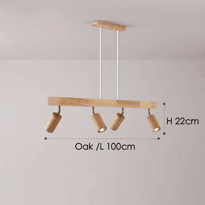 Adjustable Wood Ceiling Spotlight – Natural Timber Rotating Track Light for Living Room, Bedroom, Kitchen – Scandinavian Modern Flush Mount