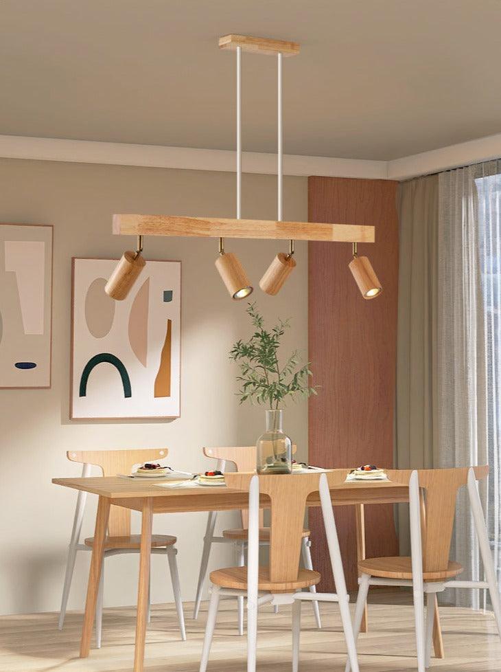 Adjustable Wood Ceiling Spotlight – Natural Timber Rotating Track Light for Living Room, Bedroom, Kitchen – Scandinavian Modern Flush Mount