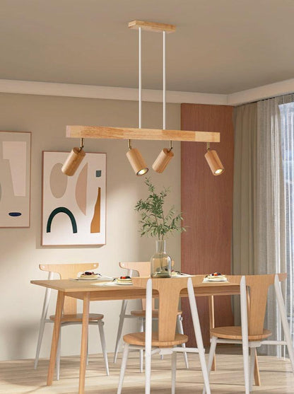 Adjustable Wood Ceiling Spotlight – Natural Timber Rotating Track Light for Living Room, Bedroom, Kitchen – Scandinavian Modern Flush Mount