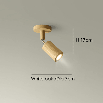 Wooden Track Light with Adjustable Spotlights for Kitchen, Dining Room & Bedroom – 47 in Natural Wood Ceiling Fixture – 1 to 5 Heads