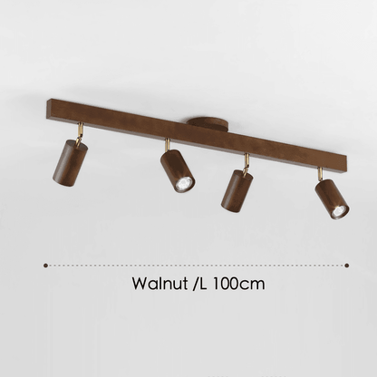 Adjustable Wood Ceiling Spotlight – Natural Timber Rotating Track Light for Living Room, Bedroom, Kitchen – Scandinavian Modern Flush Mount