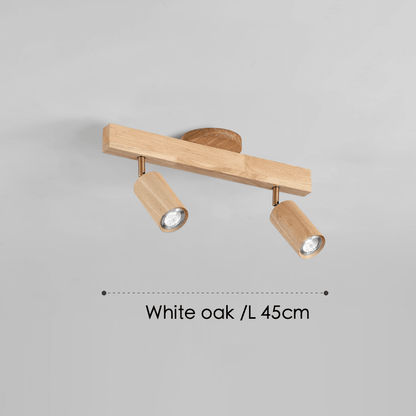 Adjustable Wood Ceiling Spotlight – Natural Timber Rotating Track Light for Living Room, Bedroom, Kitchen – Scandinavian Modern Flush Mount